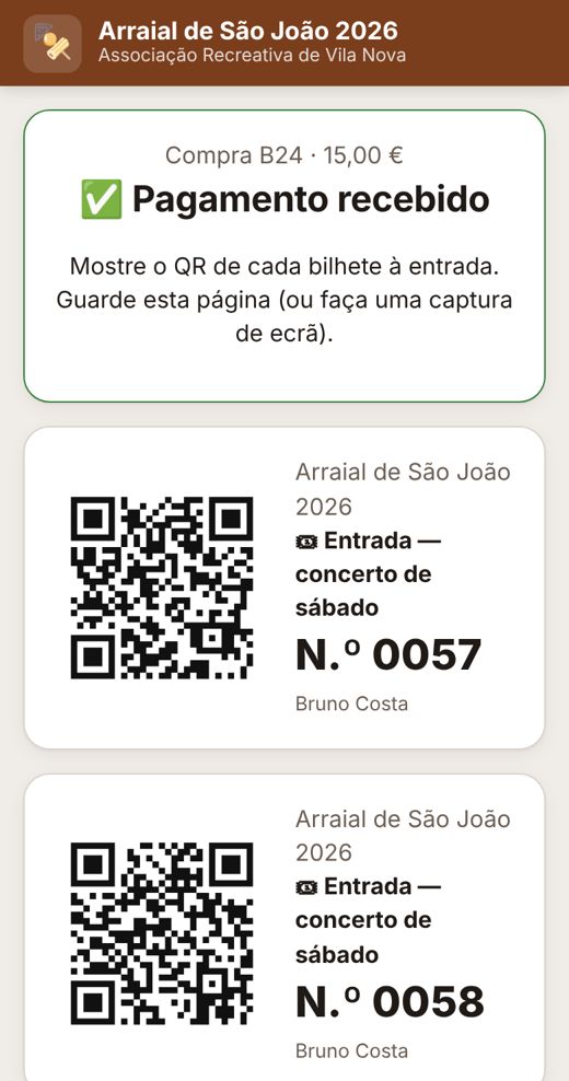 Bilhetes e rifas online